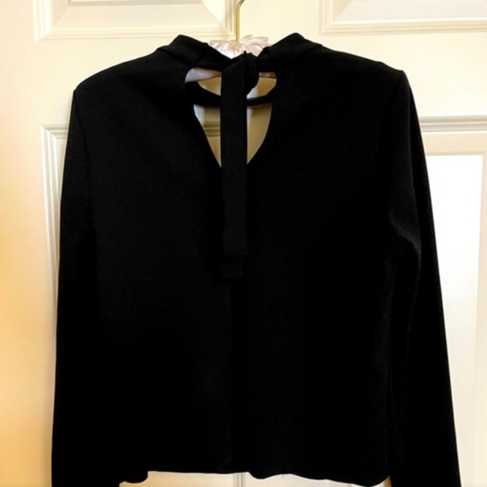 ZARA Front Tie Black Blouse (M)
